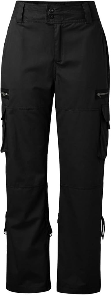 Dames Cargo Broek – Hoge Taille – Rechte Pijpen – Wijde Pasvorm – Zijvakken