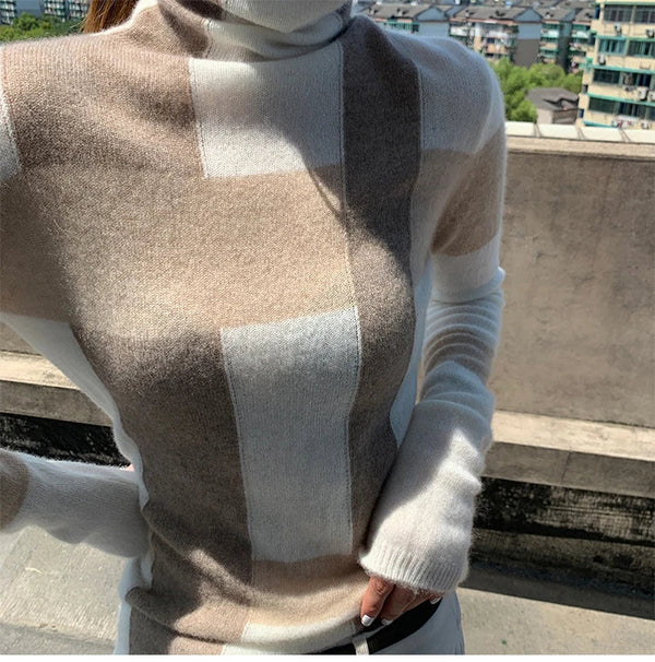 Vera - warme patchwork trui