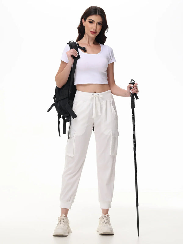 Dames Cargo Joggingbroek - Ademend Katoen - Relaxte Pasvorm - Met Zakken - Elastische Boorden