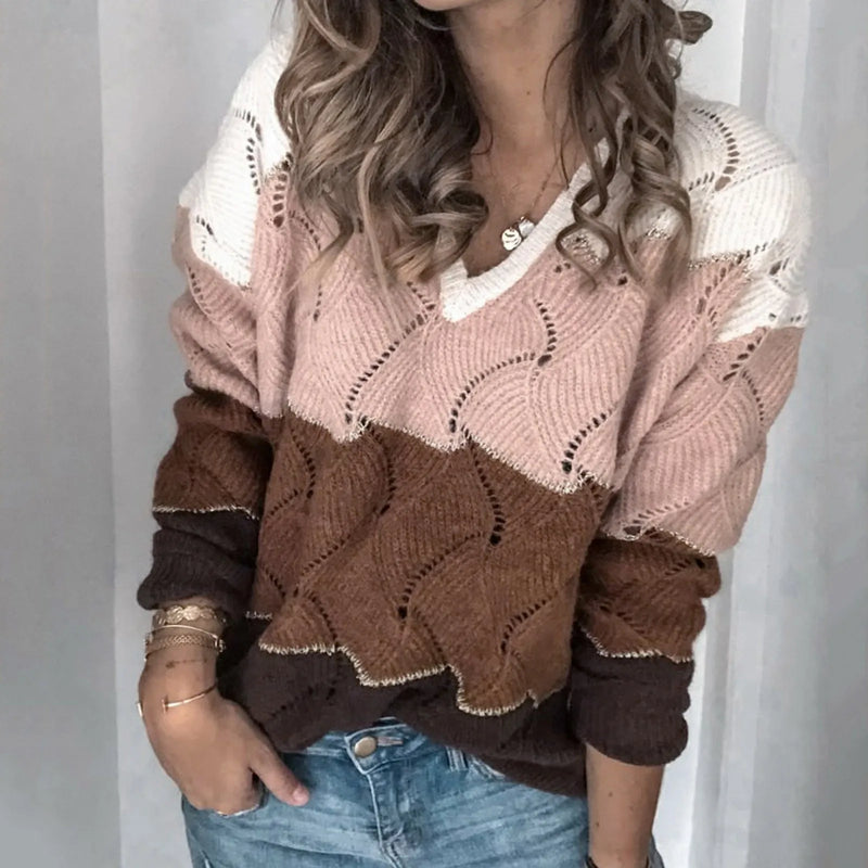Evelyn-Mae - gebreide trui met v-hals