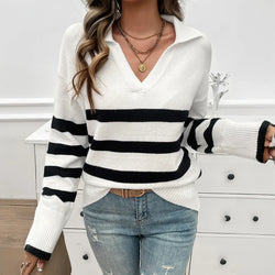 Elsie-Grace v-hals streep pullover