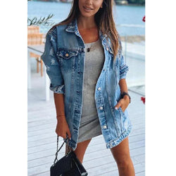 Dames Spijkerjas – Oversized Fit – Casual Denim – Met Knopen en Borstzakken