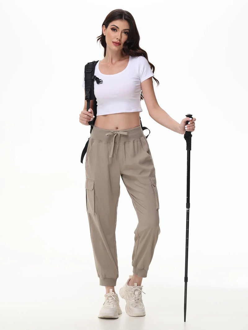 Dames Cargo Joggingbroek - Ademend Katoen - Relaxte Pasvorm - Met Zakken - Elastische Boorden