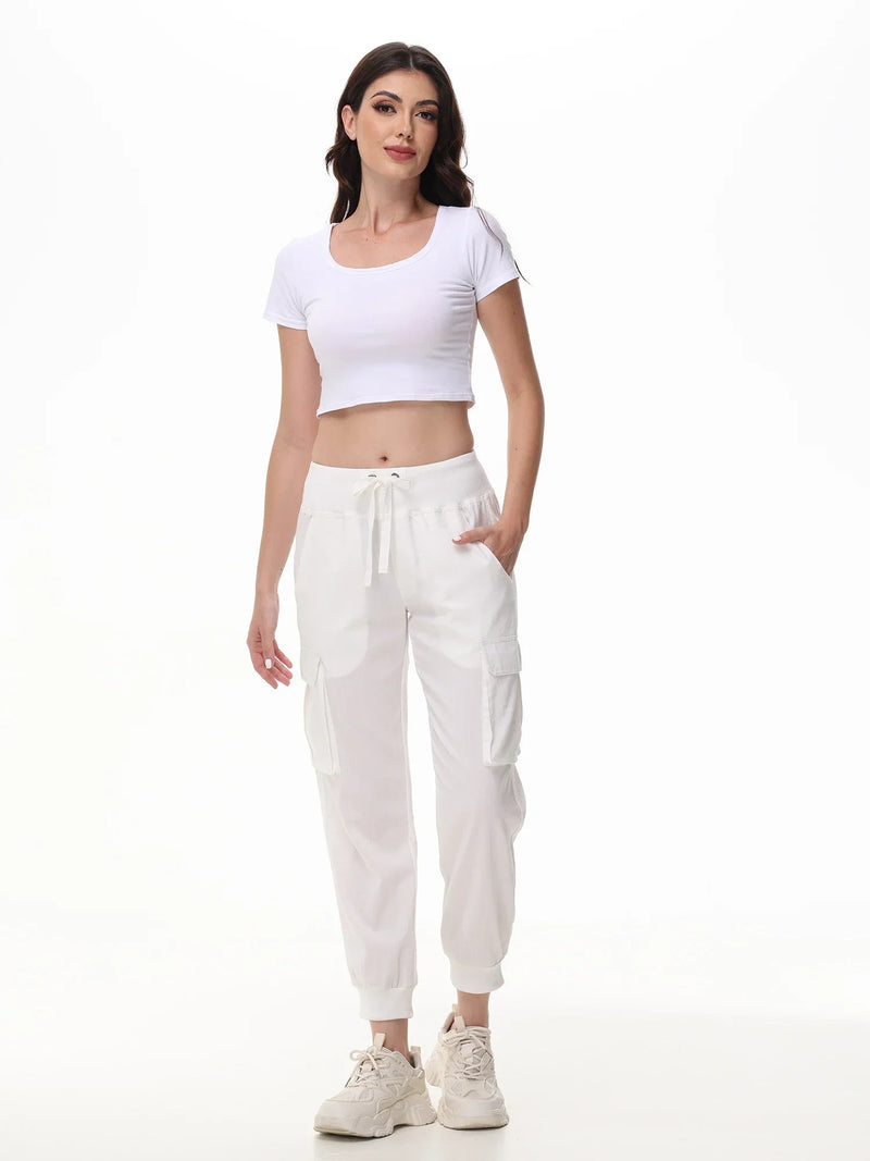 Dames Cargo Joggingbroek - Ademend Katoen - Relaxte Pasvorm - Met Zakken - Elastische Boorden